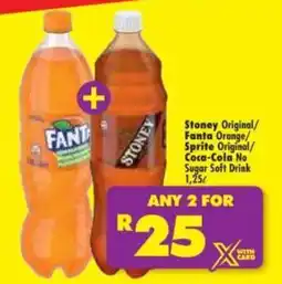 Shoprite Stoney Original/Fanta Orange/Sprite Original/Coca-Cola No Sugar Soft Drink offer