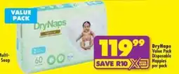 Shoprite DryNaps Disposable Nappies offer