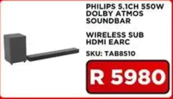 PHILIPS 5.1CH 550W DOLBY ATMOS SOUND BAR