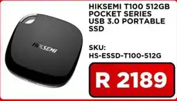 Matrix Warehouse HIKSEMI T100 512GB POCKET SERIES USB 3.0 PORTABLE SSD offer