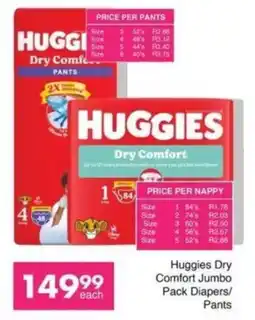 Save Huggies Dry Comfort Jumbo Pack Diapers/Pants offer