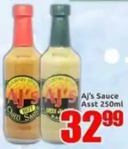 Three Star Cash and Carry AJ's Sauce Assorted offer