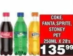 Advance Cash n Carry Coke, Fanta, Sprite, Stoney PET offer