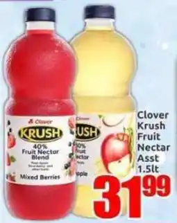 Three Star Cash and Carry Clover Krush Fruit Nectar offer