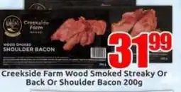 Three Star Cash and Carry Creekside Farm Wood Smoked Streaky Or Back Or Shoulder Bacon offer