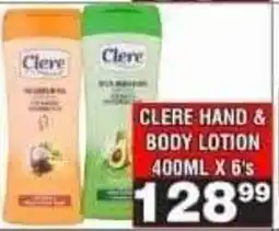 Advance Cash n Carry CLERE HAND & BODY LOTION offer