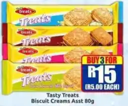 Three Star Cash and Carry Tasty Treats Biscuit Creams Assorted offer