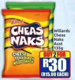 Three Star Cash and Carry Willards Cheas Naks Assorted offer