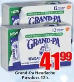 Three Star Cash and Carry Grand-Pa Headache Powders offer