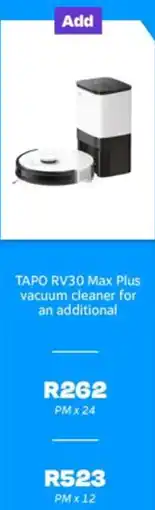 Telkom TAPO RV30 Max Plus vacuum cleaner offer