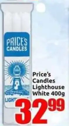 Three Star Cash and Carry Price's Candles Lighthouse White offer