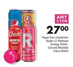 Save Pepsi Can Cooldrink/ Super C/ Reboost Energy Drink/ Coo-ee Mocktail offer