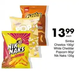 Save Simba Cheetos White Cheddar Popcorn Nik Naks offer