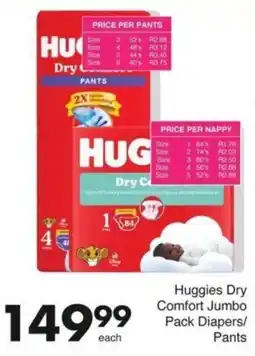 Save Huggies Dry Comfort Jumbo Pack Diapers/Pants offer