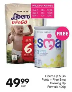 Save Libero Up & Go Pants + Free Sma Growing Up Formula offer
