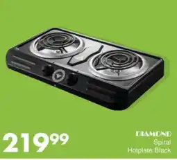 Save DIAMOND Spiral Hotplate Black offer