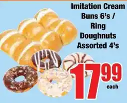 Boxer Superstores Imitation Cream Buns 6's / Ring Doughnuts Assorted offer