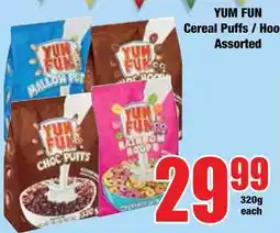 Boxer Superstores YUM FUN Cereal Puffs / Hoo Assorted offer