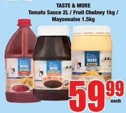 Boxer Superstores Taste & More Tomato Sauce / Fruit Chutney / Mayonnaise offer
