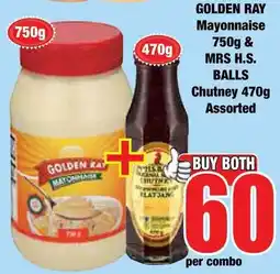Boxer Superstores GOLDEN RAY Mayonnaise & MRS H.S. BALLS Chutney Assorted offer