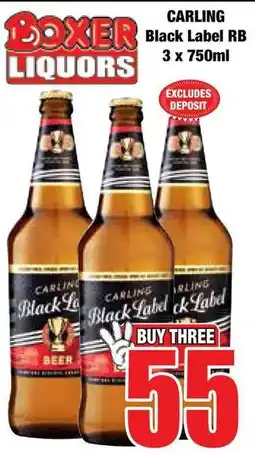 Boxer Superstores Carling Black Label RB offer