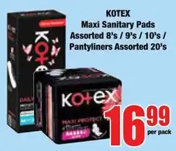 Boxer Superstores KOTEX Maxi Sanitary Pads Assorted offer