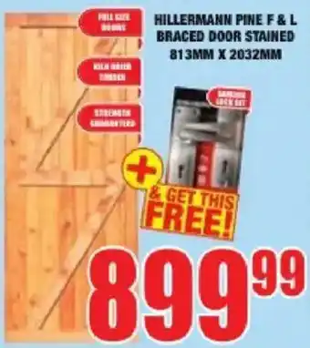 Hillermann Pine F & L Braced Door Stained
