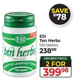 Dis-Chem ESI Ten Herbs offer