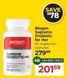Dis-Chem Biogen Supreme Probiotic for Her offer