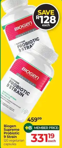 Dis-Chem Biogen Supreme Probiotic 9 Strain offer
