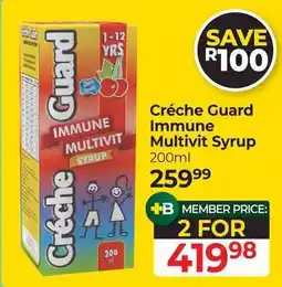 Dis-Chem Créche Guard Immune Multivit Syrup offer