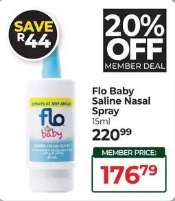 Dis-Chem Flo Baby Saline Nasal Spray offer