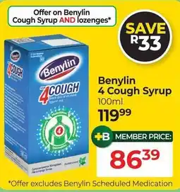 Dis-Chem Benylin 4 Cough Syrup offer