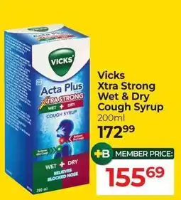Dis-Chem Vicks Acta Plus Xtra Strong Wet & Dry Cough Syrup offer