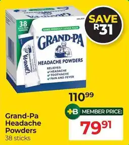 Dis-Chem Grand-Pa Headache Powders offer