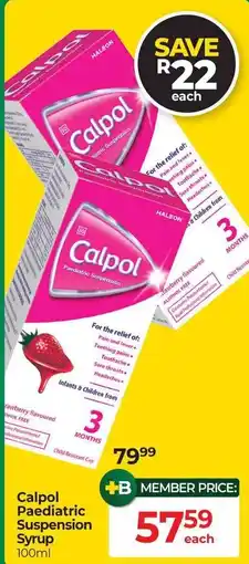 Dis-Chem Calpol Paediatric Suspension Syrup offer