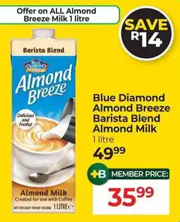 Dis-Chem Blue Diamond Almond Breeze Barista Blend Almond Milk offer