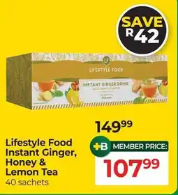 Dis-Chem Lifestyle Food Instant Ginger, Honey & Lemon Tea offer