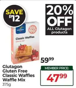 Dis-Chem Glutagon Gluten Free Classic Waffles Waffle Mix offer