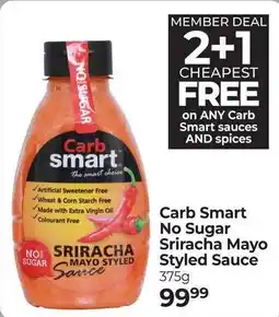 Dis-Chem Carb Smart No Sugar Sriracha Mayo Styled Sauce offer