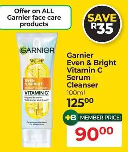 Dis-Chem Garnier Even & Bright Vitamin C Serum Cleanser offer