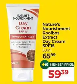 Dis-Chem Nature's Nourishment Day Cream SPF 15 offer