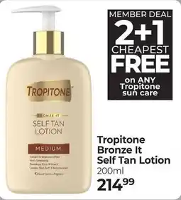 Dis-Chem Tropitone Bronze It Self Tan Lotion offer