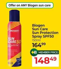 Dis-Chem Biogen Sun Care Sun Protection Spray SPF50 offer