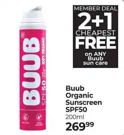 Dis-Chem Buub Organic Sunscreen SPF50 offer