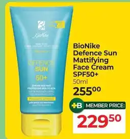 Dis-Chem BioNike Defence Sun Mattifying Face Cream SPF50+ offer