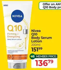 Dis-Chem Nivea Q10 Body Serum Lotion offer