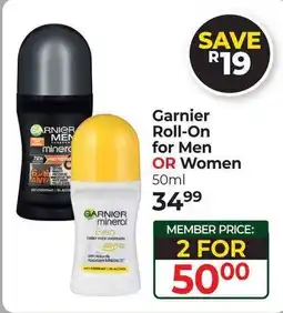 Dis-Chem Garnier Roll-On for Men OR Women offer
