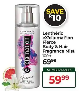 Dis-Chem Lenthéric ex'cla-mat'on Fierce Body & Hair Fragrance Mist offer
