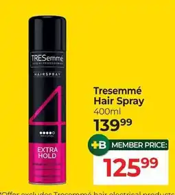 Dis-Chem Tresemme Hair Spray offer